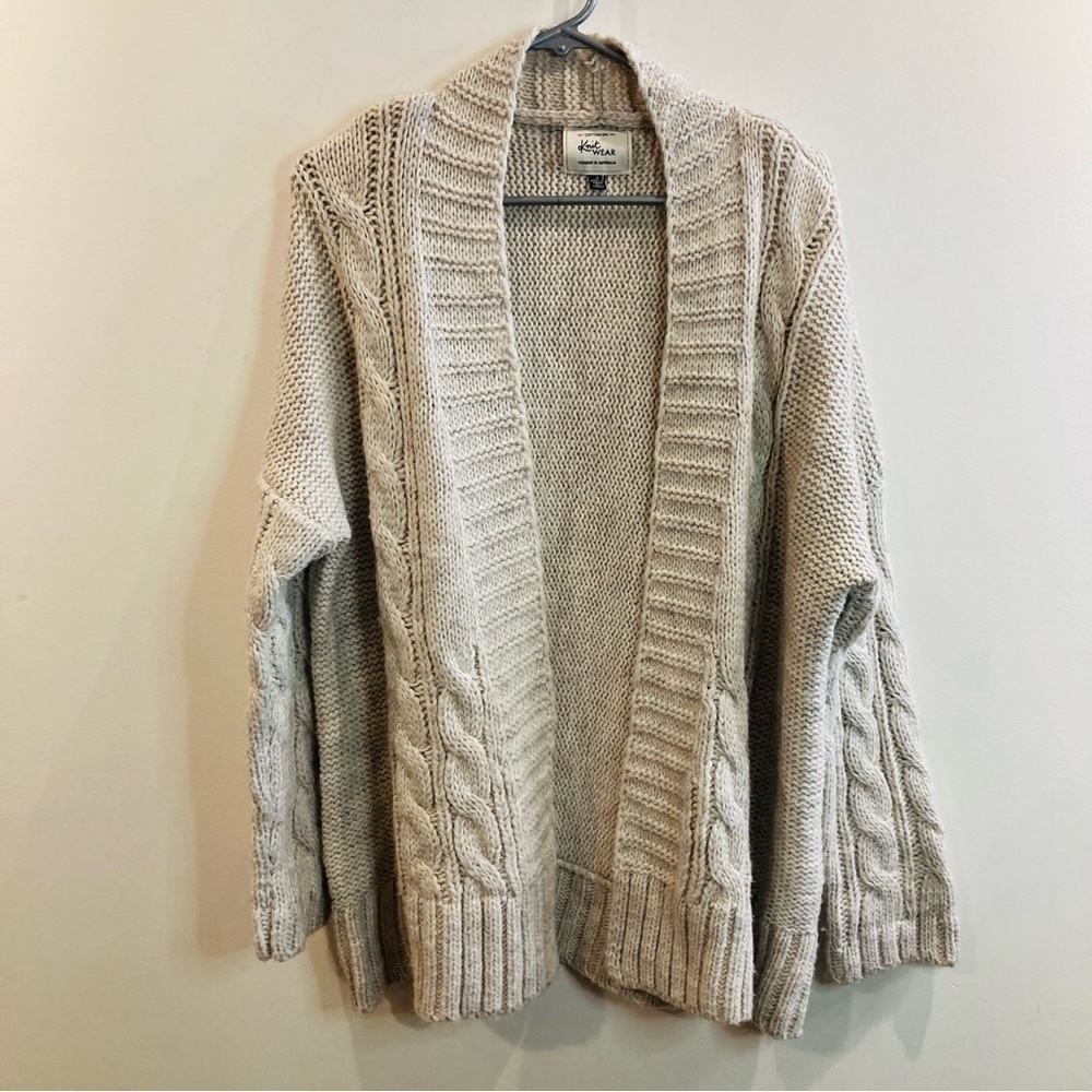 COTTON ON KNITWEAR Sz S Oversized Open Front Braid Cardigan Australian Design